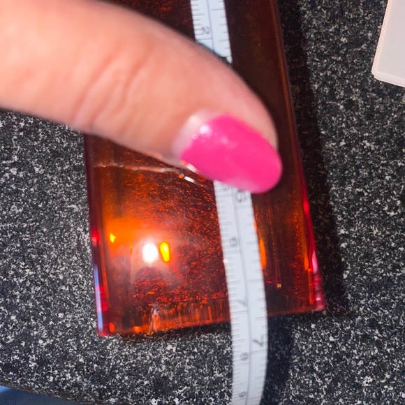 Vintage National Potteries Co Art Glass Bud Vase Orange Square Modern Fall - Picture 4 of 5